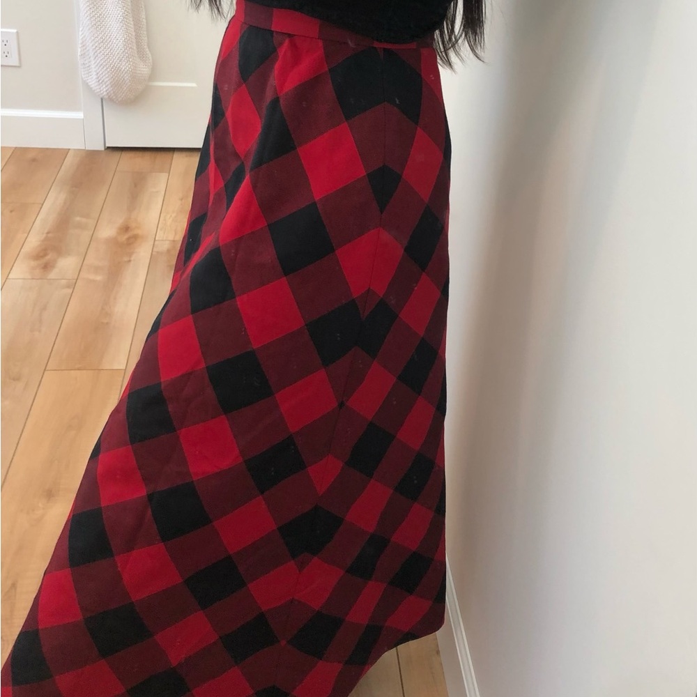 90’s Wool Tartan Plaid Red Vintage Skirt by Talbots